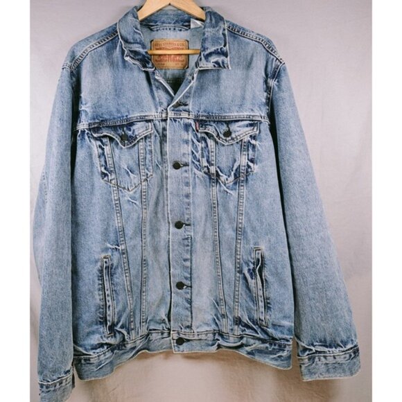 Levi's Classic Denim Jacket XL Blue PC9-72334-0139  2016 Buttons Long Sleeves - Picture 2 of 10